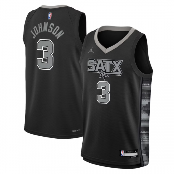 San Antonio Spurs Nike White Swingman Jersey - Jhonson