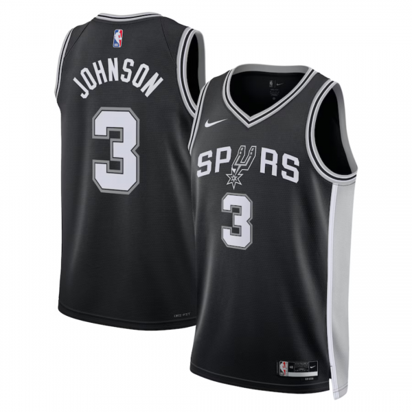 San Antonio Spurs Nike Black Swingman Jersey - Jhonson