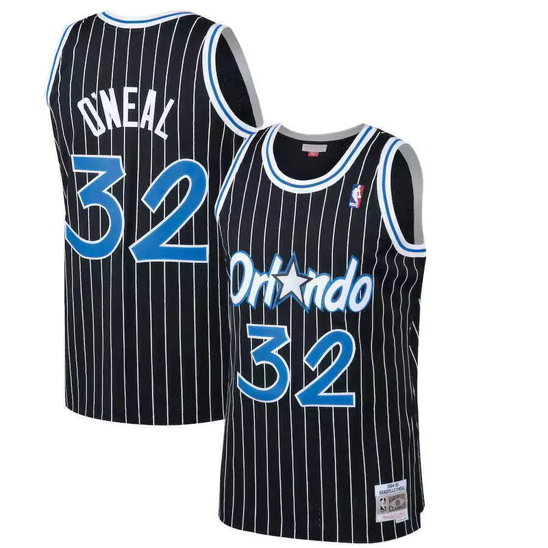 Orlando Magic Shaquille O'Neal Mitchell & Ness Black Hardwood Classics Swingman Jersey